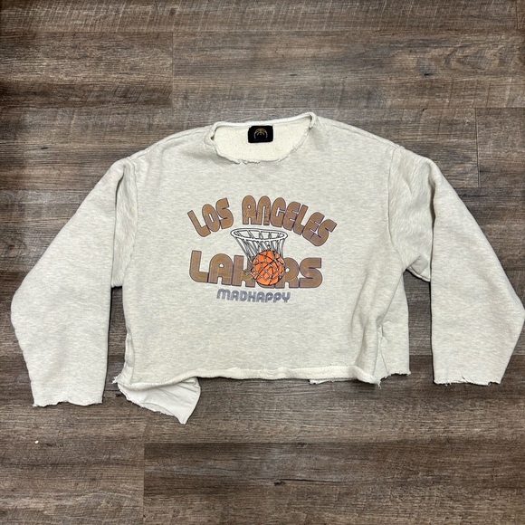 Madhappy Sweaters - Madhappy Los Angeles Lakers Cream Sweatshirt